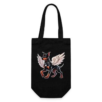 Elegant Doberman Angel Love Pet - Gift Bag for Bottles - black - Front