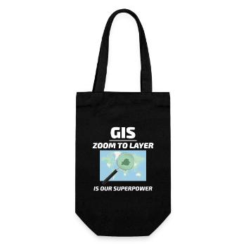 GIS Zoom to Layer Mapping Geospatial Tech - Gift Bag for Bottles - black - Front