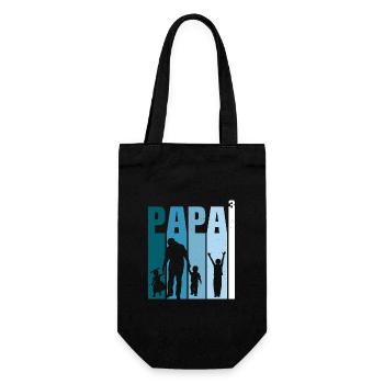 Papa und drei Kinder T-Shirt vater und 3 Söhne - Geschenkbeutel für Flaschen - Schwarz - Vorne