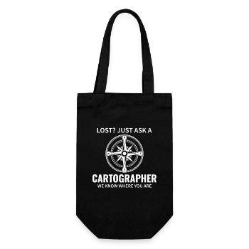 Cartographer Compass Map Navigation GIS - Gift Bag for Bottles - black - Front