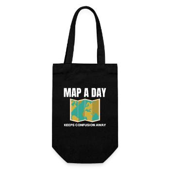 World Map GIS Cartography Earth Geography - Gift Bag for Bottles - black - Front
