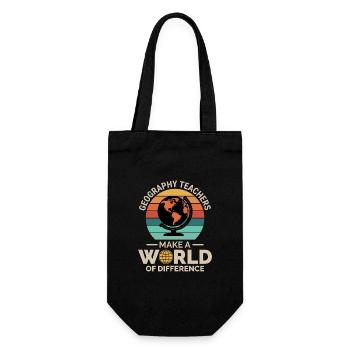 Geography Teachers Globe World Difference - Gift Bag for Bottles - black - Front