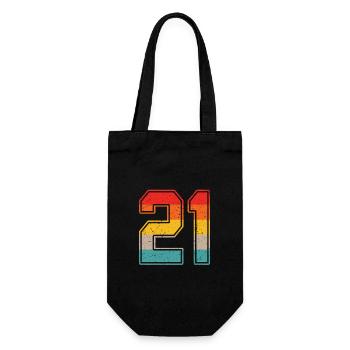 Maillot rétro 21 ans Numéro 21 T-shirt numéro 21 - Sac à bouteille - noir - Devant