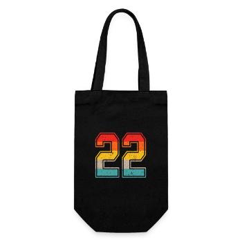 22 Jahre Retro Trikot Nummer 22 T-shirt Nummer 22 - Geschenkbeutel für Flaschen - Schwarz - Vorne