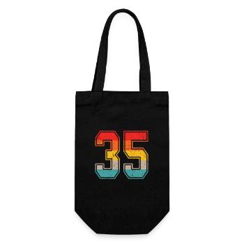 35 Jahre Retro Trikot Nummer 35 T-shirt Nummer 35 - Geschenkbeutel für Flaschen - Schwarz - Vorne