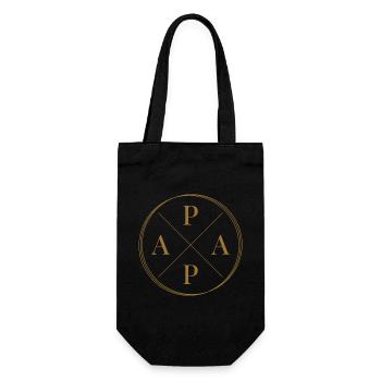 Papa Vater Vatertag - Geschenkbeutel für Flaschen - Schwarz - Vorne