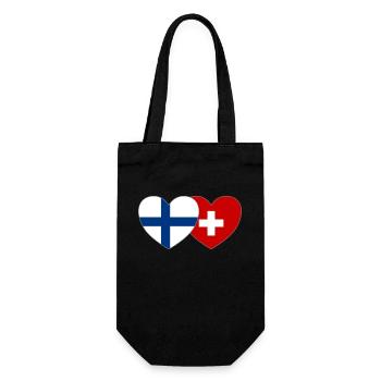 Finlande Suisse Flag Heart - Sac à bouteille - noir - Devant