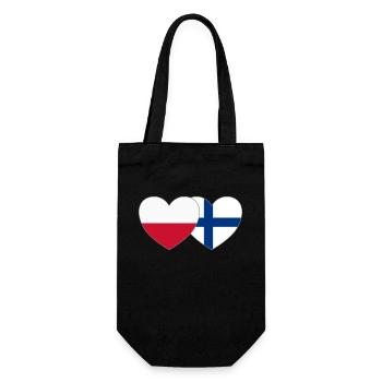 Pologne Finlande Drapeau Cœur - Sac à bouteille - noir - Devant