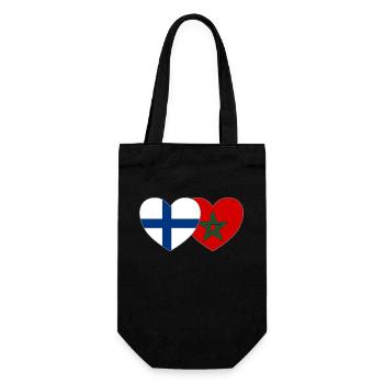 Finlande Maroc Drapeau Coeur - Sac à bouteille - noir - Devant