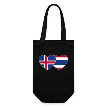 Island Thailand Flagge Herz - Geschenkbeutel für Flaschen - Schwarz - Vorne