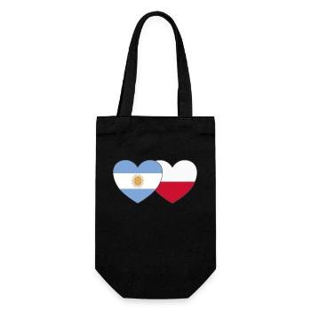 Argentine Pologne Drapeau Cœur - Sac à bouteille - noir - Devant