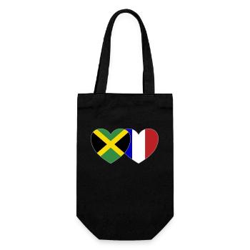 Jamaika Frankreich Flagge Herz - Geschenkbeutel für Flaschen - Schwarz - Vorne