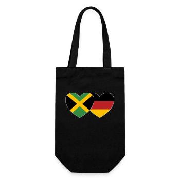 Jamaika Deutschland Flagge Herz - Geschenkbeutel für Flaschen - Schwarz - Vorne