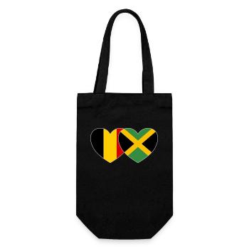 Belgien Jamaika Flagge Herz - Geschenkbeutel für Flaschen - Schwarz - Vorne