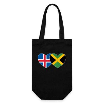 Island Jamaika Flagge Herz - Geschenkbeutel für Flaschen - Schwarz - Vorne