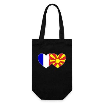 France Macédoine Drapeau Coeur - Sac à bouteille - noir - Devant