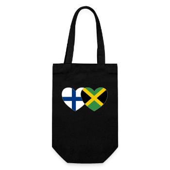 Finnland Jamaika Flagge Herz - Geschenkbeutel für Flaschen - Schwarz - Vorne