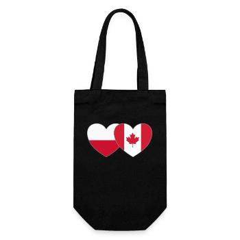 Pologne Canada Flag Heart - Sac à bouteille - noir - Devant