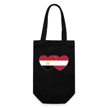 Egypt Austria Flag Heart - Gift Bag for Bottles - black - Front