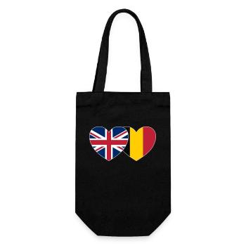 Grande-Bretagne Belgique Drapeau Coeur - Sac à bouteille - noir - Devant