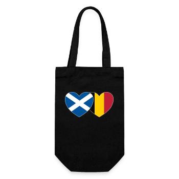 Ecosse Belgique Flag Heart - Sac à bouteille - noir - Devant