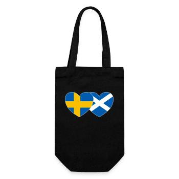 Sweden Scotland Flag Heart - Gift Bag for Bottles - black - Front