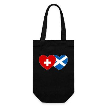 Schweiz Schottland Flagge Herz - Geschenkbeutel für Flaschen - Schwarz - Vorne