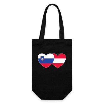 Slowenien Österreich Flagge Herz - Geschenkbeutel für Flaschen - Schwarz - Vorne