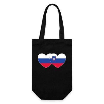Russia Slovenia Flag Heart - Gift Bag for Bottles - black - Front