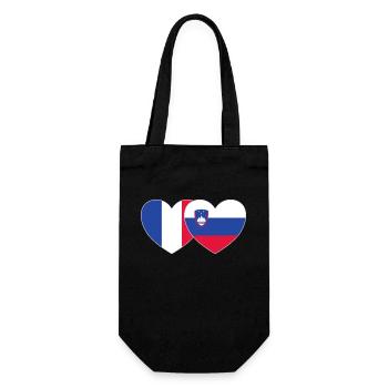 Frankreich Slovenien Flagge Herz - Geschenkbeutel für Flaschen - Schwarz - Vorne