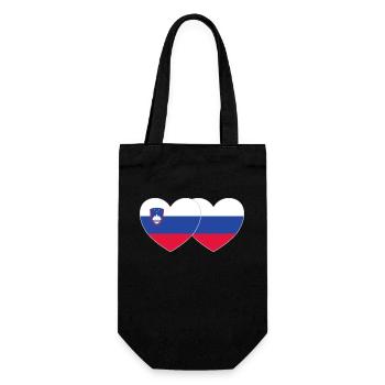 Slovenia Russia Flag Heart - Gift Bag for Bottles - black - Front