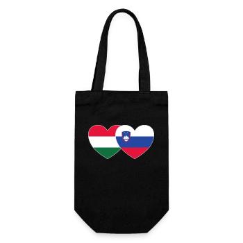 Ungarn Slovenien Flagge Herz - Geschenkbeutel für Flaschen - Schwarz - Vorne