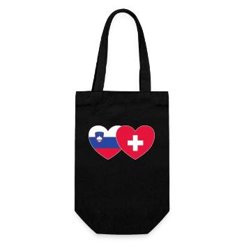Slovénie Suisse Flag Heart - Sac à bouteille - noir - Devant