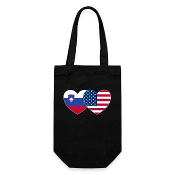 Slovenia USA Flag Heart - Gift Bag for Bottles - black - Front