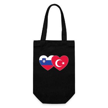 Slowenien Türkei Flagge Herz - Geschenkbeutel für Flaschen - Schwarz - Vorne