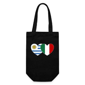 Uruguay Italie Drapeau Coeur - Sac à bouteille - noir - Devant