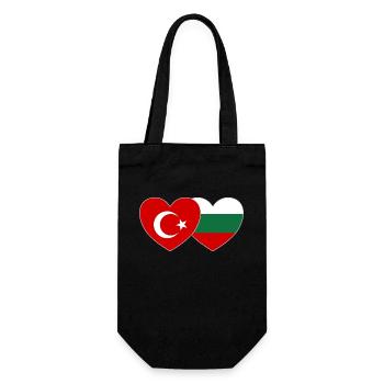 Türkei Bulgarien Flagge Herz - Geschenkbeutel für Flaschen - Schwarz - Vorne