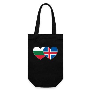 Bulgarie Islande Drapeau Coeur - Sac à bouteille - noir - Devant