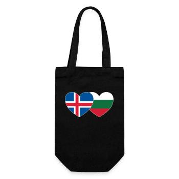 Island Bulgarien Flagge Herz - Geschenkbeutel für Flaschen - Schwarz - Vorne