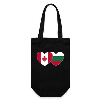 Kanada Bulgarien Flagge Herz - Geschenkbeutel für Flaschen - Schwarz - Vorne