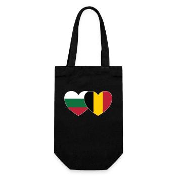 Bulgarie Belgique Drapeau Coeur - Sac à bouteille - noir - Devant