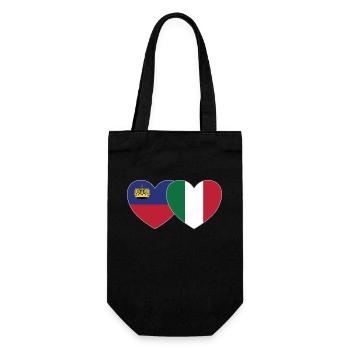 Liechtenstein Italien Flagge Herz - Geschenkbeutel für Flaschen - Schwarz - Vorne