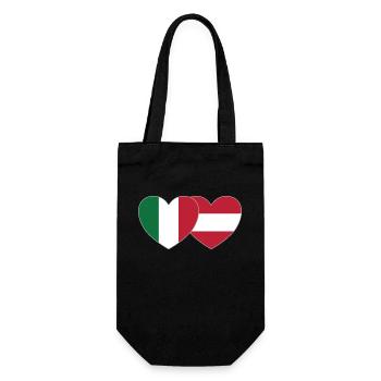 Italy Austria Flag Heart - Gift Bag for Bottles - black - Front