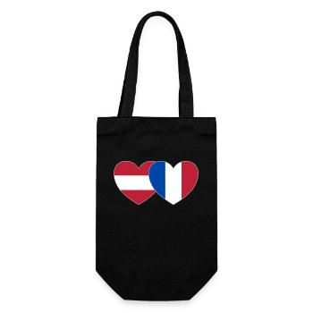Autriche France Drapeau Cœur - Sac à bouteille - noir - Devant