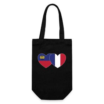 Liechtenstein France Drapeau Coeur - Sac à bouteille - noir - Devant