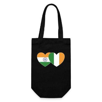 Inde Irlande Flag Heart - Sac à bouteille - noir - Devant