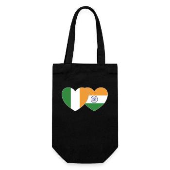 Irland Indien Flagge Herz - Geschenkbeutel für Flaschen - Schwarz - Vorne