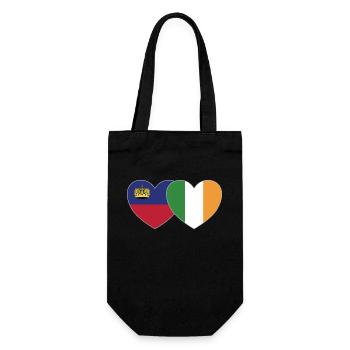 Liechtenstein Irland Flagge Herz - Geschenkbeutel für Flaschen - Schwarz - Vorne