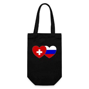 Suisse Russie Flag Coeur - Sac à bouteille - noir - Devant