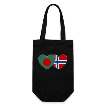 Bangladesch Norwegen Flagge Herz - Geschenkbeutel für Flaschen - Schwarz - Vorne